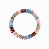 Autumn Wide Disc Marble Beaded Stretch Bracelets: Multi Blue