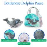 Plush Animal Set with Purse -  Bottlenose Dolphin