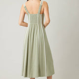 Sleeveless Smocked Halter Top: NATURAL / S-M-L (3-2-1)