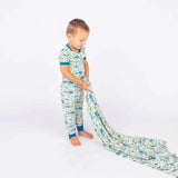 Shark Friends Ocean Animals Bamboo Baby Swaddle Blanket: Blue/Multi / Small