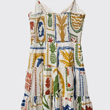 Tropical Printed Cut Out Mini Dress: White Multi Print