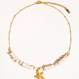 Thelma 18K Gold Non-Tarnish Shell Star Necklace: Multi-Colored