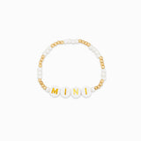 Mama Mini Gold Cream Bead Mix Bracelet Set