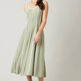 Sleeveless Smocked Halter Top: NATURAL / S-M-L (3-2-1)