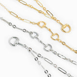 Horsebit Linked Chain Necklace: Gold