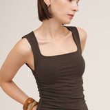 Clean Line Square Shirred Chocolate