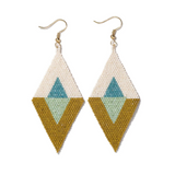 Frida - Ivory, Citron Colorblock Diamond Luxe Earrings