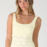 Floral Textured Lace Tank  Chocolate