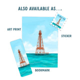 Sombrero Key Lighthouse Stamp Sticker, Florida Lighthouse