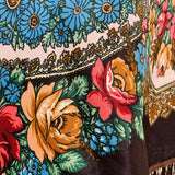 Western Vibe Long Fringe Floral Square Scarf/Shawl Yellow