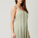 Sleeveless Smocked Halter Top: NATURAL / S-M-L (3-2-1)