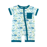 Bamboo Shortie Romper Pajama - Shark Friends - Emerson