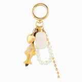 Iridescent Fish Pearl Loop Coastal Bag Charm: Light Blue