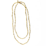 Erica Long Necklace Faceted Gold Beads - Coral by Ink & Alloy