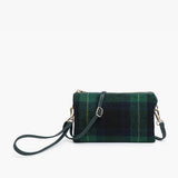 Riley Convertible Cross Body Purse, Wristlet or Clutch - Plaid Beige