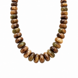 Neutral Chunky Marble Seed Bead Statement Necklace: Natural