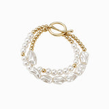 2 Layer Pearl Strand Toggle Bracelet