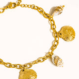 Ravello 18K Gold Non-Tarnish Seashell Charm Bracelet: Yellow Gold