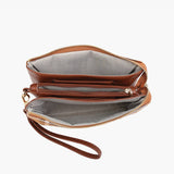 Riley Convertible Cross Body Purse, Wristlet or Clutch - Plaid Beige