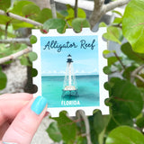 Alligator Reef Lighthouse Stamp Sticker, Florida Lighthouse