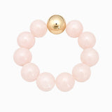 Pastel Marble Statement Beaded Necklace & Bracelet Set: Blue