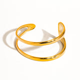 Zahara 18K Gold Non-Tarnish Double Strap Bracelet: Yellow Gold
