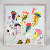 White Floating Jellyfish 6x6 Canvas Wall Art