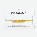 Goldie  - Gold Lurex String Bracelet w/ Block Letters  - Boss