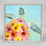 Hibiscus Sea Turtle - Mini Framed 5x7 Canvas