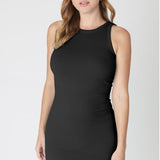 High Neck Ribbed Dress by NikiBiki - Black