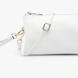 Riley Convertible Cross Body Purse, Wristlet or Clutch -  White