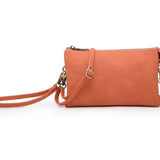 Riley Convertible Cross Body Purse, Wristlet or Clutch - Burnt Coral