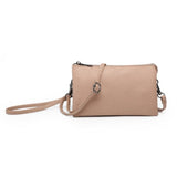 Riley Convertible Cross Body Purse, Wristlet or Clutch - Rose Petal