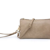 Riley Convertible Cross Body Purse, Wristlet or Clutch - Taupe