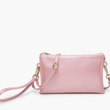 Riley Convertible Cross Body Purse, Wristlet or Clutch - Rose Quartz