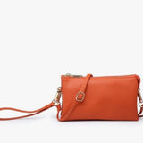 Riley Convertible Cross Body Purse, Wristlet or Clutch - Orange