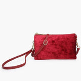 Riley Convertible Cross Body Purse, Wristlet or Clutch -  Red Velvet