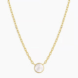 Rose Marble Coin Necklace - Gold Pearl- By Gorjana