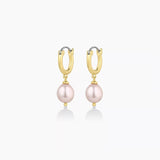 Pink Pearl Huggies Earrings - Gold by Gorjana
