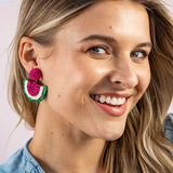 Josephine - Watermelon Raffia Earrings