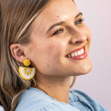 Josephine - Lemon Raffia Earrings
