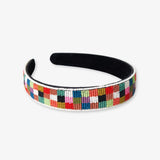 Stevie - Seed Bead Checked Headband - Multi Color