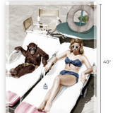 Monkey's Day at the Beach - Photo Canvas Artwork - 30 x 40