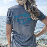 Rayburn House Ladies V Neck T Shirt - Heather Grey