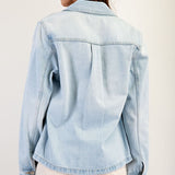 Vintage Wash Denim Jacket w/ Pocket Detail by Eesome - Blue Denim
