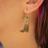 Lacey Boot - Brass Dangle Earrings by Ink & Alloy