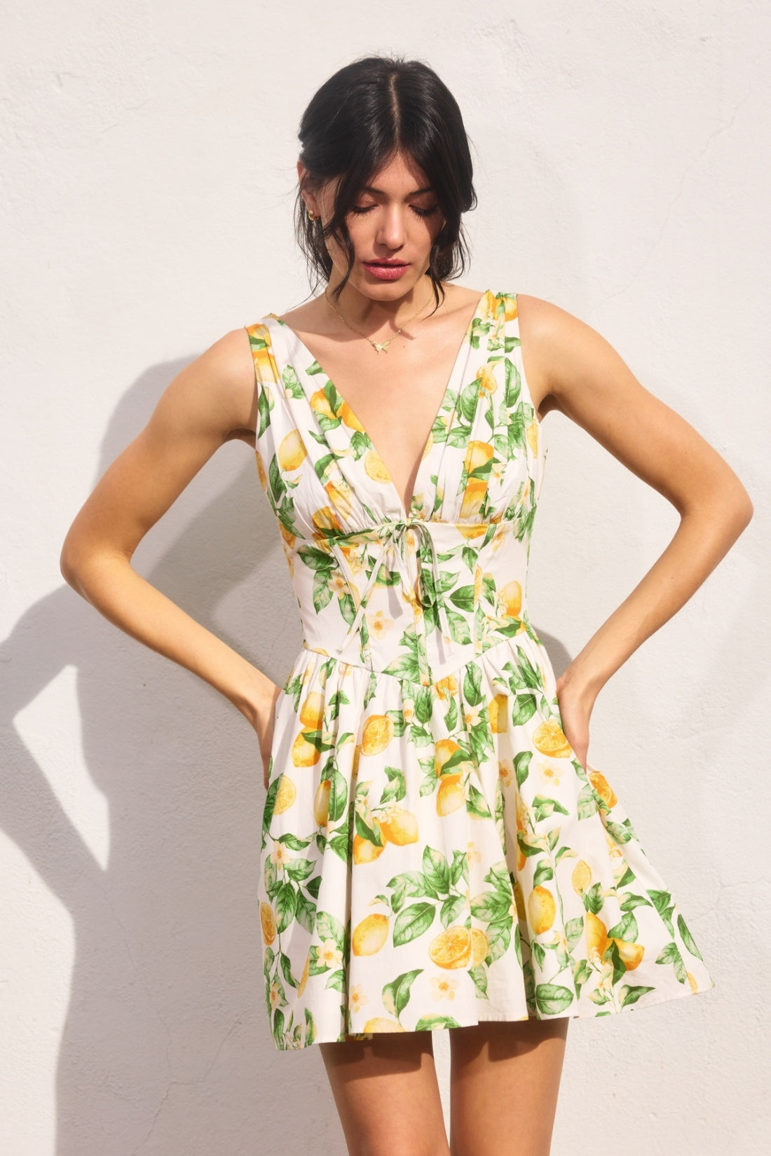 lemon print dress women Sun-imperial A versatile essential that transitions seamlessly from casual outings to special occasions. UNTUCKit | Short-Sleeve Lemon Print