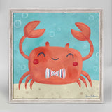 Happy Crab w/ Bowtie 6x6 Canvas Wall Art