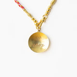 Maria Braided Necklace Enamel Pendant - Red by Ink & Alloy