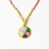 Maria Braided Necklace Enamel Pendant - Red by Ink & Alloy